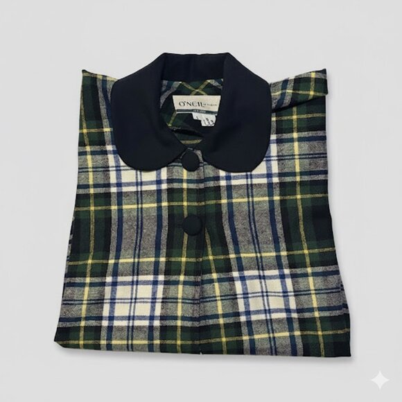 🍀 New with Tags! O'Neil of Dublin Child's Plaid Wool Cape Size L - Picture 4 of 4